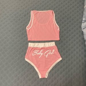 NWOT Pink Baby Girl night set